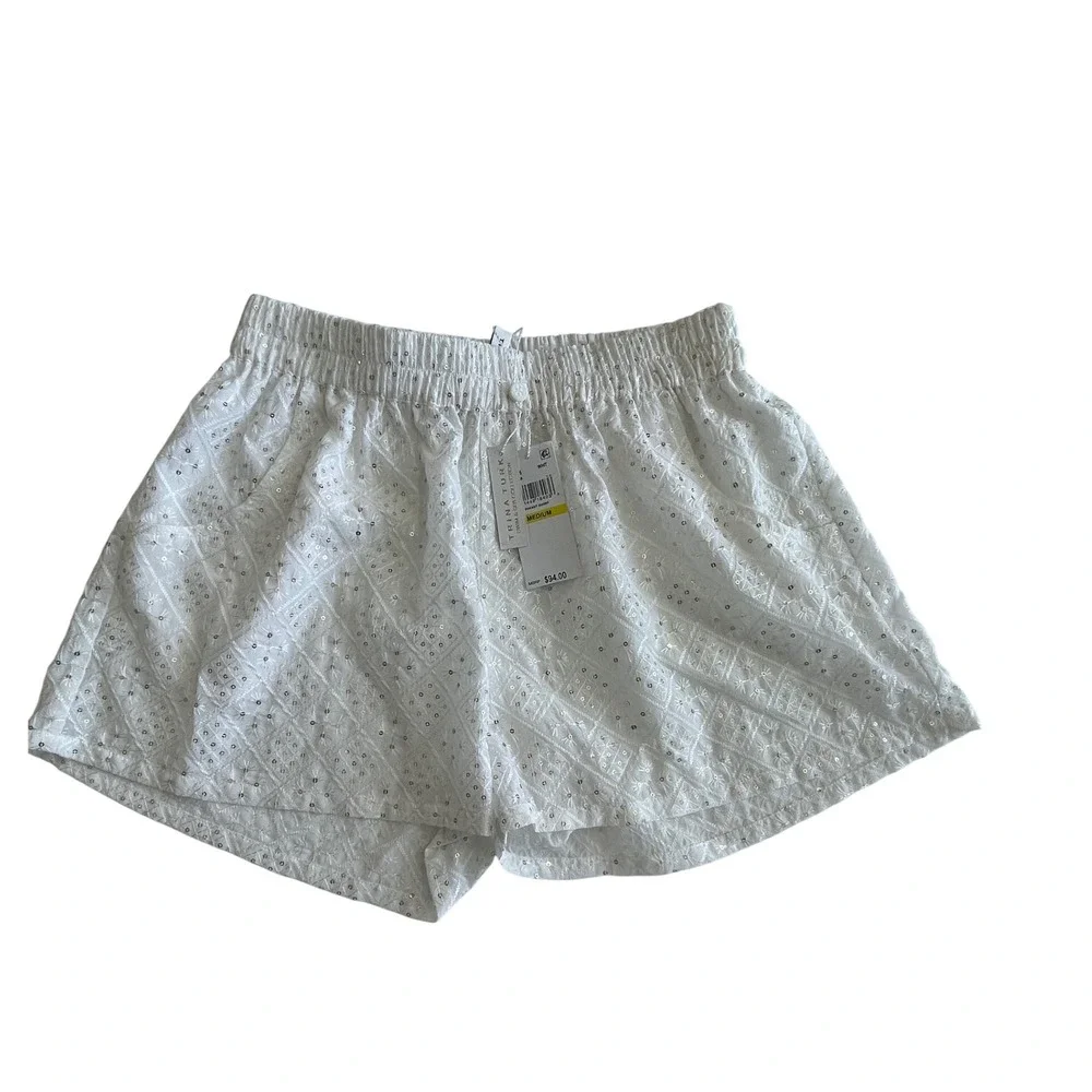 Trina Turk Mazarine Sequin Cover-Up Shorts With‎ Pockets Size Medium